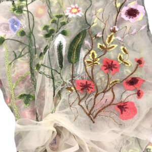 Embroidered Net Fabric - Lace Style