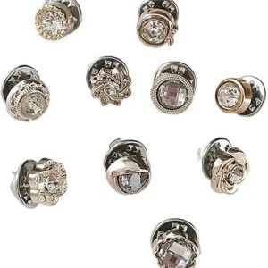 Crystal Button Cover Pins